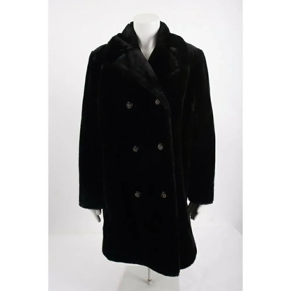 Vintage Sealane By Hillmoor Faux Fur Coat Black